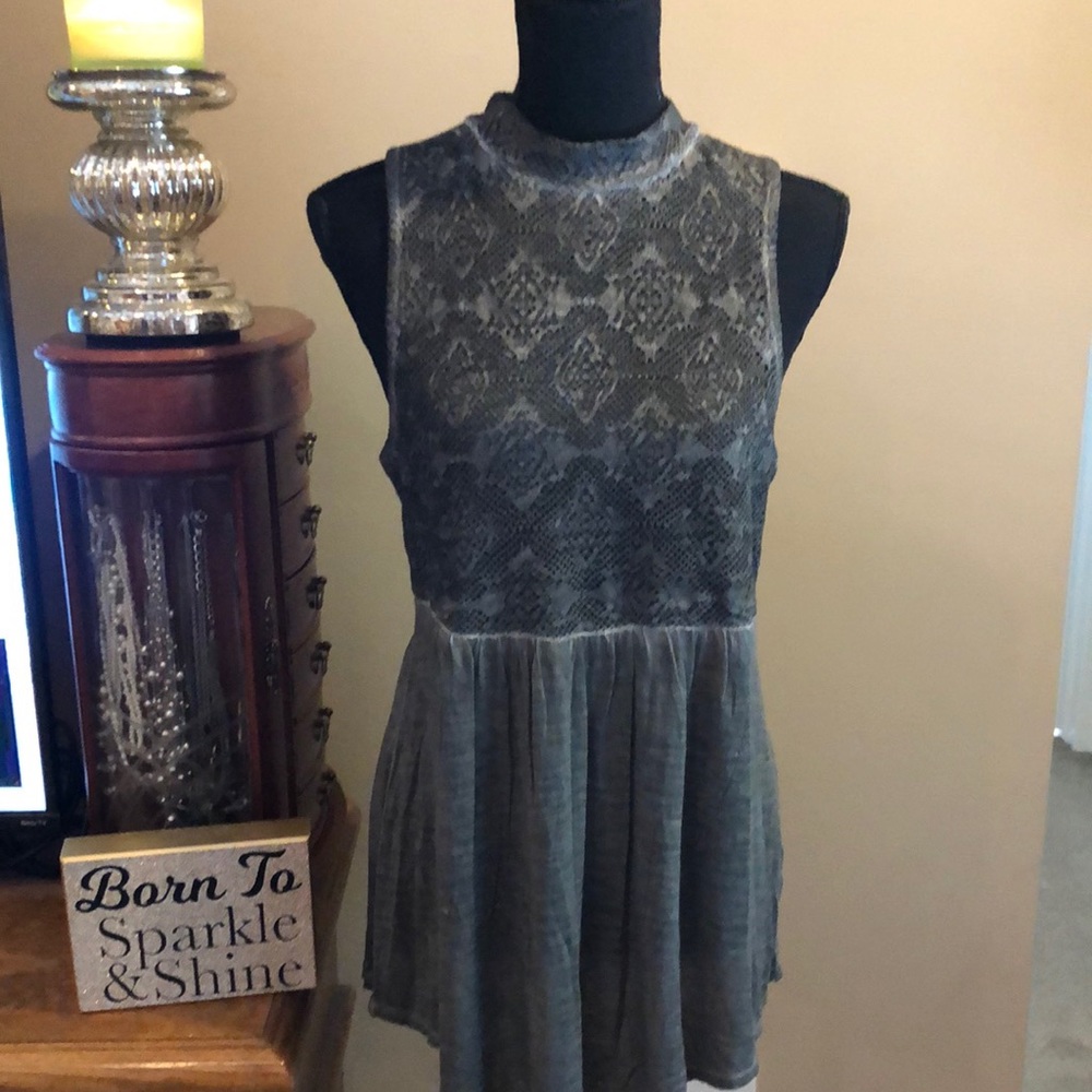 Miss Chievous Lace Overlay Sleeveless Top/NWT